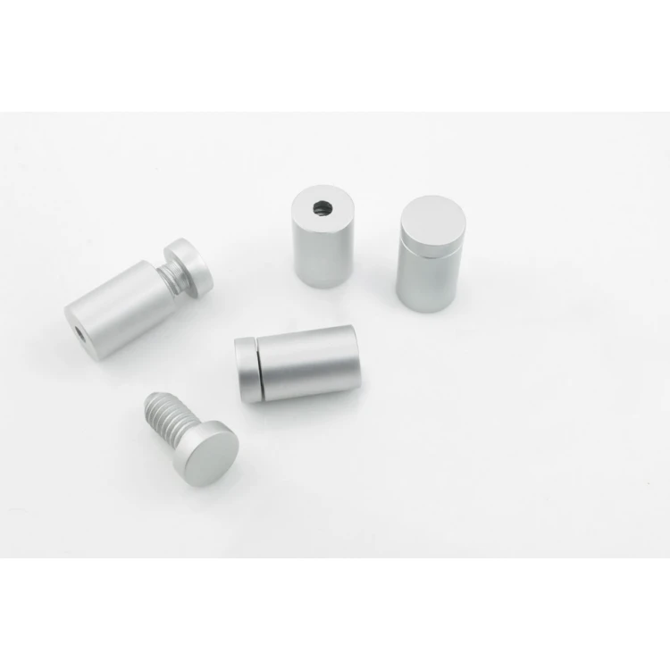Dystans aluminiowy do szyldów i tabliczek - srebrny satynowy - średnica 13mm - DDS014