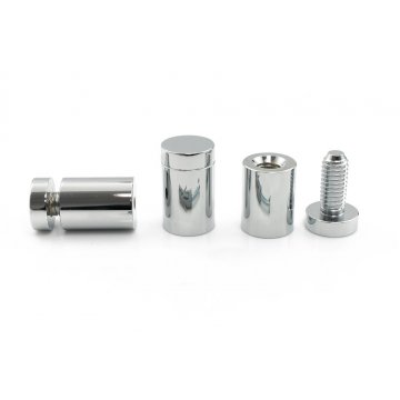 Dystans aluminiowy do szyldów i tabliczek - srebrny chromowany - średnica 19mm - DDS015