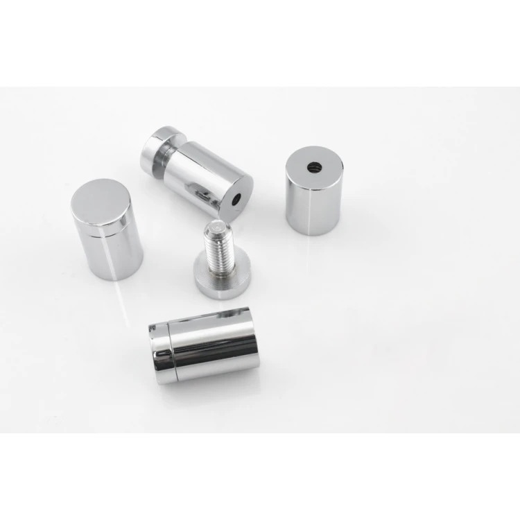Dystans aluminiowy do szyldów i tabliczek - srebrny chromowany - średnica 19mm - DDS015