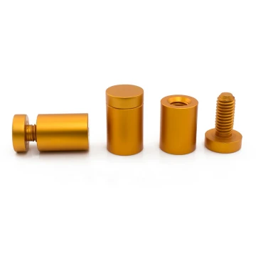 Dystans aluminiowy do szyldów i tabliczek - złoty - średnica 19mm - DDS019