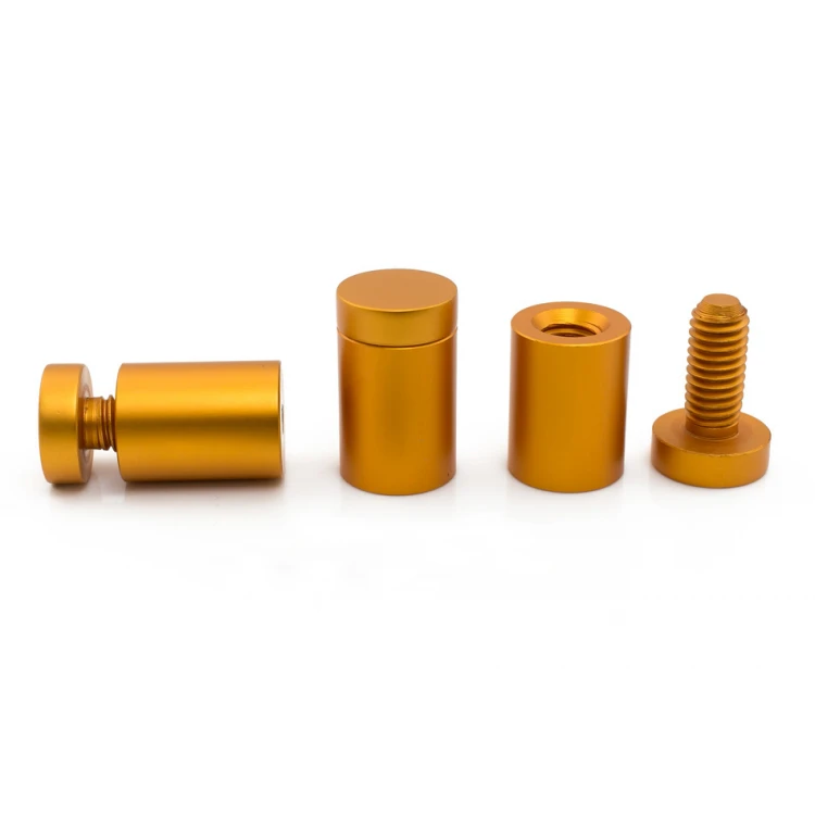 Dystans aluminiowy do szyldów i tabliczek - złoty - średnica 19mm - DDS019