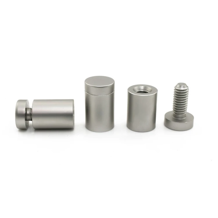 Dystans aluminiowy do szyldów i tabliczek - szary - średnica 19mm - DDS017