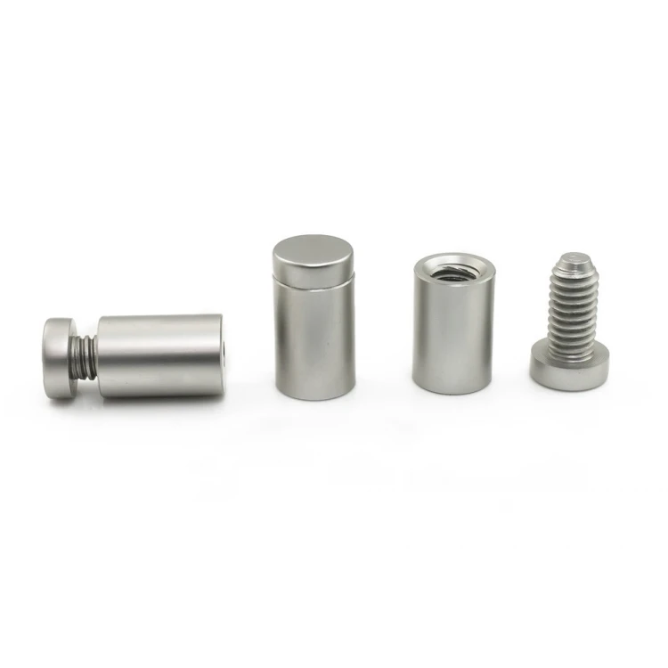 Dystans aluminiowy do szyldów i tabliczek - szary - średnica 13mm - DDS018