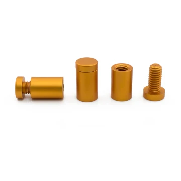 Dystans aluminiowy do szyldów i tabliczek - złoty - średnica 13mm - DDS020