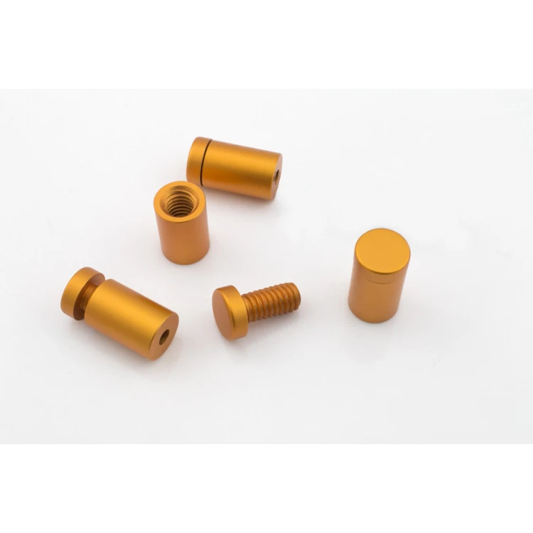 Dystans aluminiowy do szyldów i tabliczek - złoty - średnica 13mm - DDS020