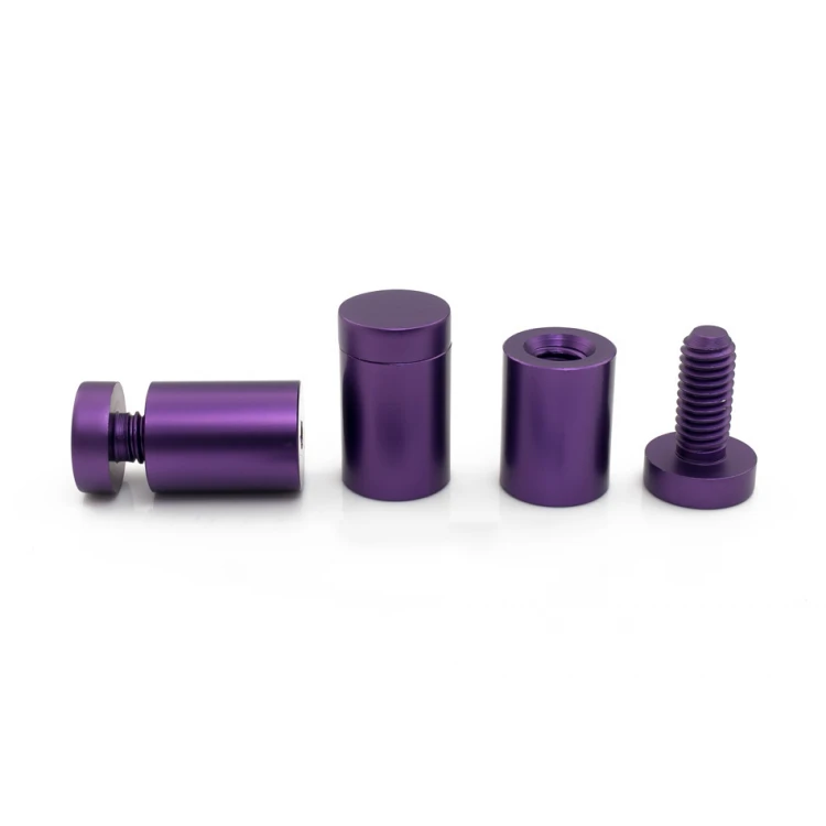 Dystans aluminiowy do szyldów i tabliczek - fioletowy - średnica 19mm - DDS023
