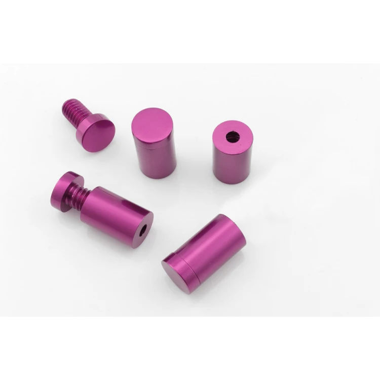 Dystans aluminiowy do szyldów i tabliczek - różowy - średnica 13mm - DDS026