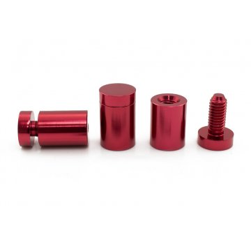 Dystans aluminiowy do szyldów i tabliczek - czerwony - średnica 19mm - DDS027