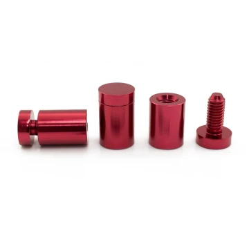 Dystans aluminiowy do szyldów i tabliczek - czerwony - średnica 19mm - DDS027