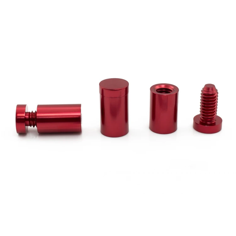 Dystans aluminiowy do szyldów i tabliczek - czerwony - średnica 13mm - DDS028