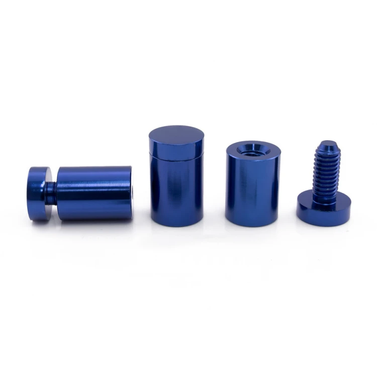 Dystans aluminiowy do szyldów i tabliczek - niebieski - średnica 19mm - DDS029