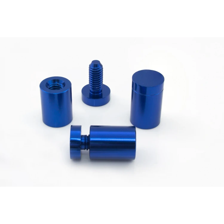 Dystans aluminiowy do szyldów i tabliczek - niebieski - średnica 19mm - DDS029