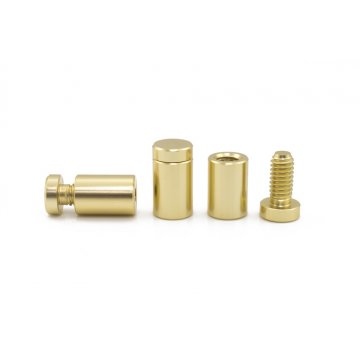 Dystans aluminiowy do szyldów i tabliczek - jasny złoty - średnica 13mm - DDS033