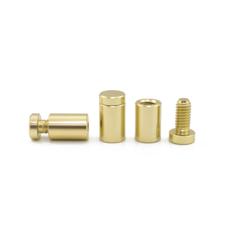 Dystans aluminiowy do szyldów i tabliczek - jasny złoty - średnica 13mm - DDS033