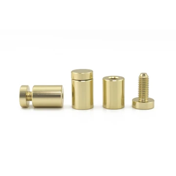 Dystans aluminiowy do szyldów i tabliczek - jasny złoty - średnica 19mm - DDS032