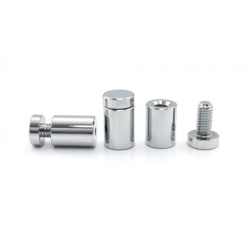 Dystans aluminiowy do szyldów i tabliczek - srebrny chromowany - średnica 19mm - DDS036
