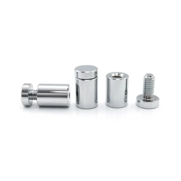 Dystans aluminiowy do szyldów i tabliczek - srebrny chromowany - średnica 19mm - DDS036