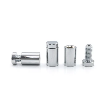 Dystans aluminiowy do szyldów i tabliczek - srebrny chromowany - średnica 13mm - DDS037