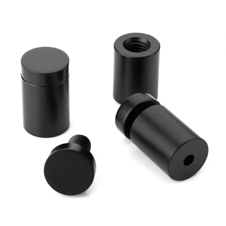 Dystans aluminiowy do szyldów i tabliczek - czarny - średnica 19mm - DDS011