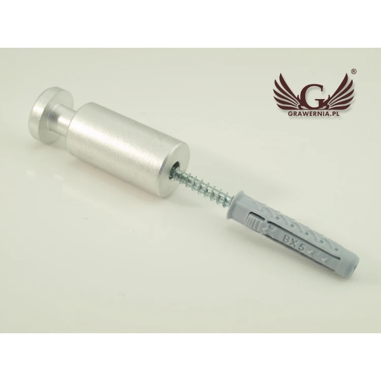 Dystans do szyldów i tabliczek - dystans srebrny z aluminium - średnica 12mm - DDS045