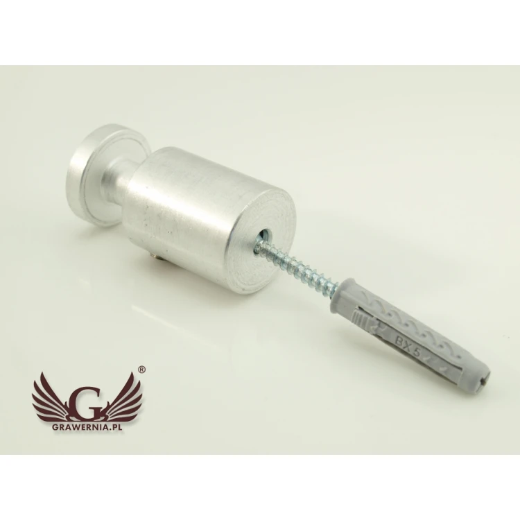 Dystans do szyldów i tabliczek - dystans srebrny z aluminium - średnica 18mm - DDS046