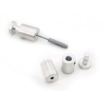 Dystans do szyldów i tabliczek - dystans srebrny z aluminium - średnica 18mm - DDS046