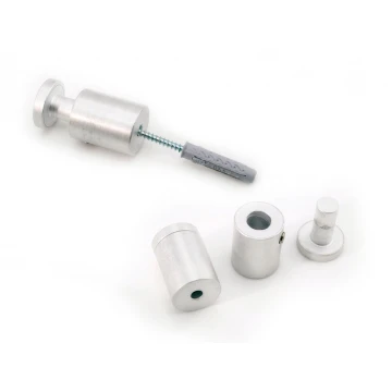 Dystans do szyldów i tabliczek - dystans srebrny z aluminium - średnica 18mm - DDS046