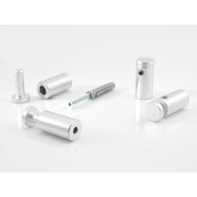 Dystans do szyldów i tabliczek - dystans srebrny z aluminium - średnica 12mm - DDS045