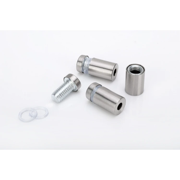 Dystans stalowy do szyldów i tabliczek - srebrny - średnica 12mm - DDS043