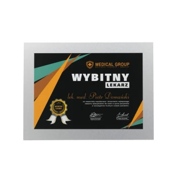 Ekskluzywny dyplom dla lekarza - kolorowy druk UV - DUV053