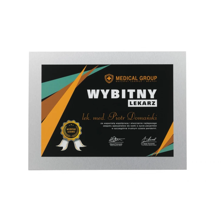 Ekskluzywny dyplom dla lekarza - kolorowy druk UV - DUV053