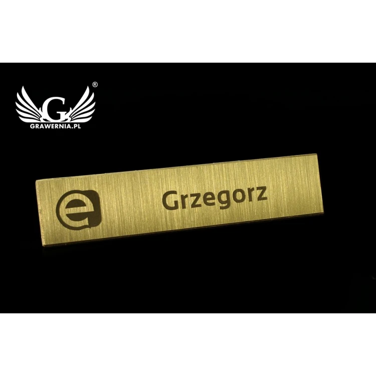 Ekskluzywny identyfikator dla pracownika - 54x11mm - ID036 - mosiądz 