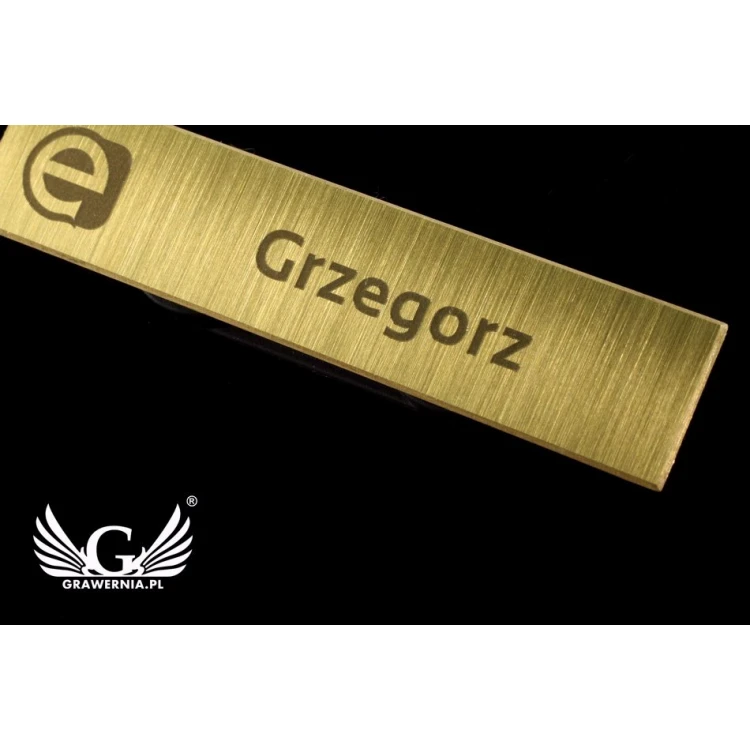 Ekskluzywny identyfikator dla pracownika - 54x11mm - ID036 - mosiądz 