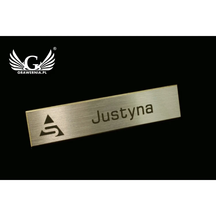 Ekskluzywny identyfikator dla pracownika - 54x11mm - ID037 - mosiądz srebrzony