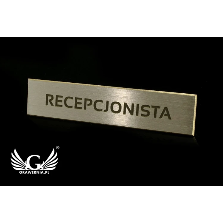 Ekskluzywny identyfikator dla pracownika - 54x11mm - ID037 - mosiądz srebrzony