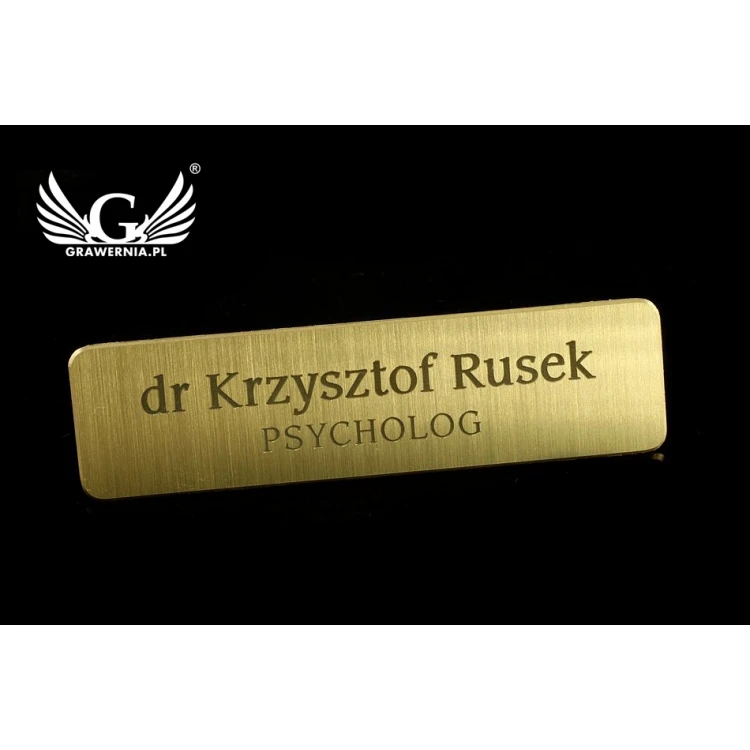 Ekskluzywny identyfikator dla pracownika - 64x17mm - ID039 - mosiądz 