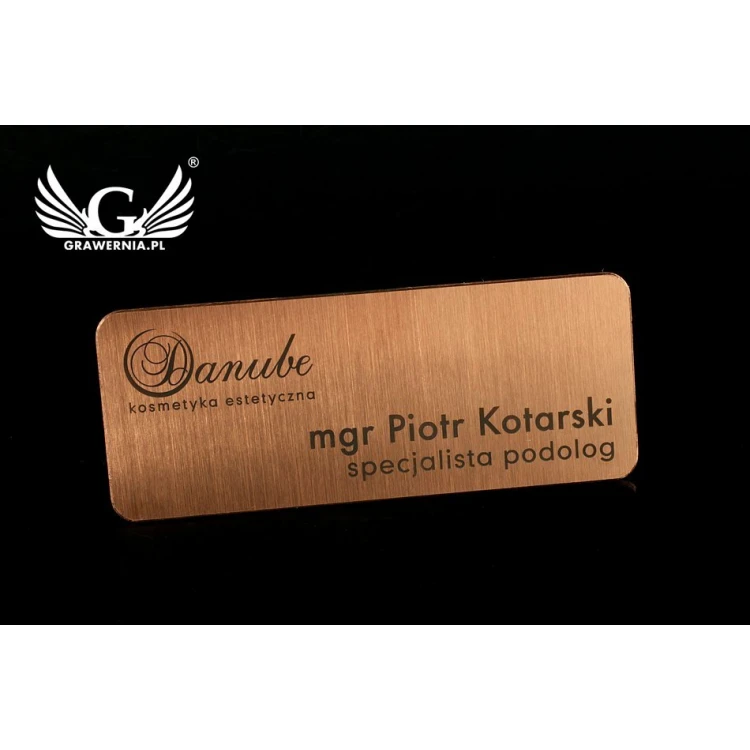 Ekskluzywny identyfikator dla pracownika - 66x26mm - ID041 - miedź