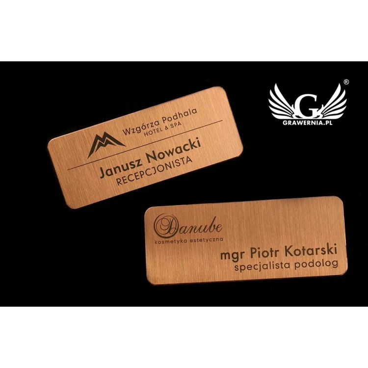 Ekskluzywny identyfikator dla pracownika - 66x26mm - ID041 - miedź