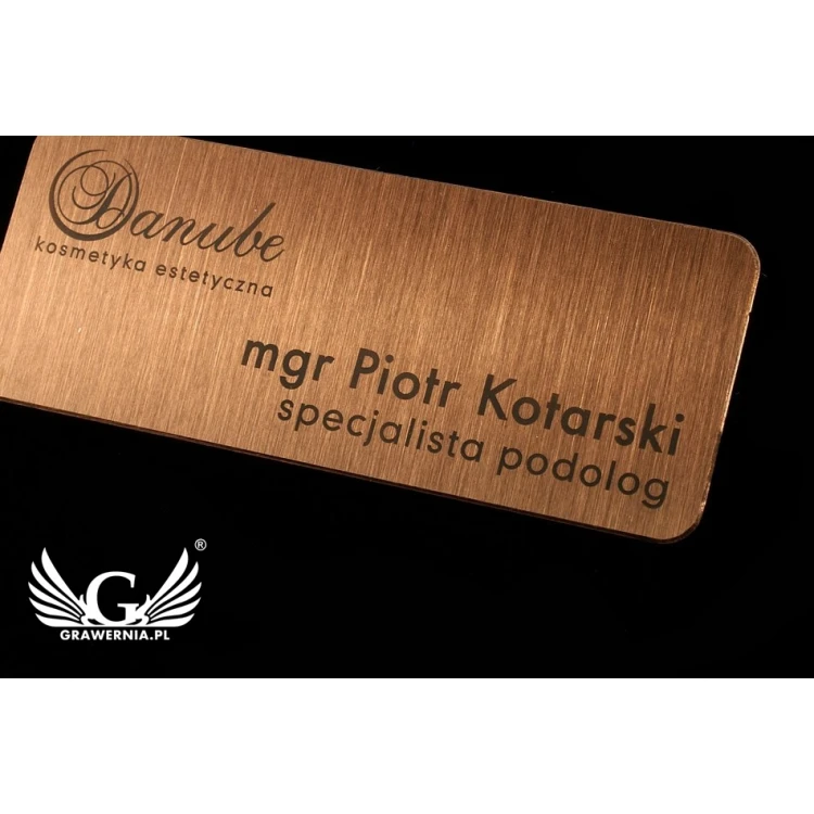 Ekskluzywny identyfikator dla pracownika - 66x26mm - ID041 - miedź