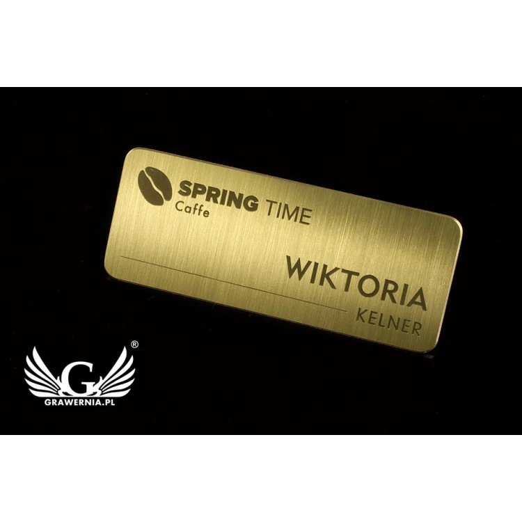 Ekskluzywny identyfikator dla pracownika - 66x26mm - ID042 - mosiądz 