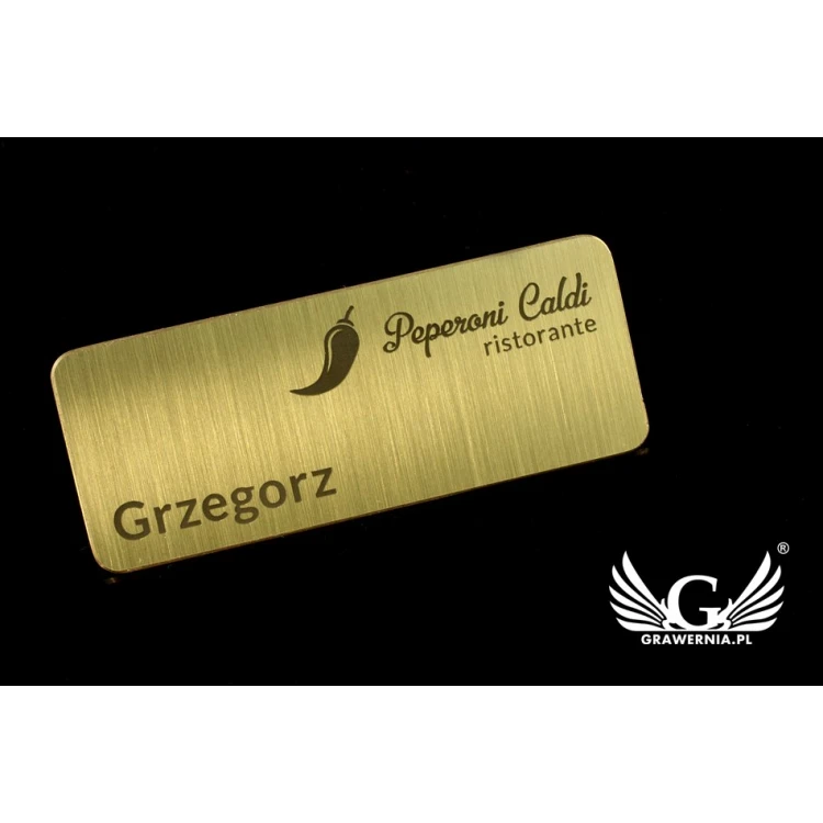 Ekskluzywny identyfikator dla pracownika - 66x26mm - ID042 - mosiądz 
