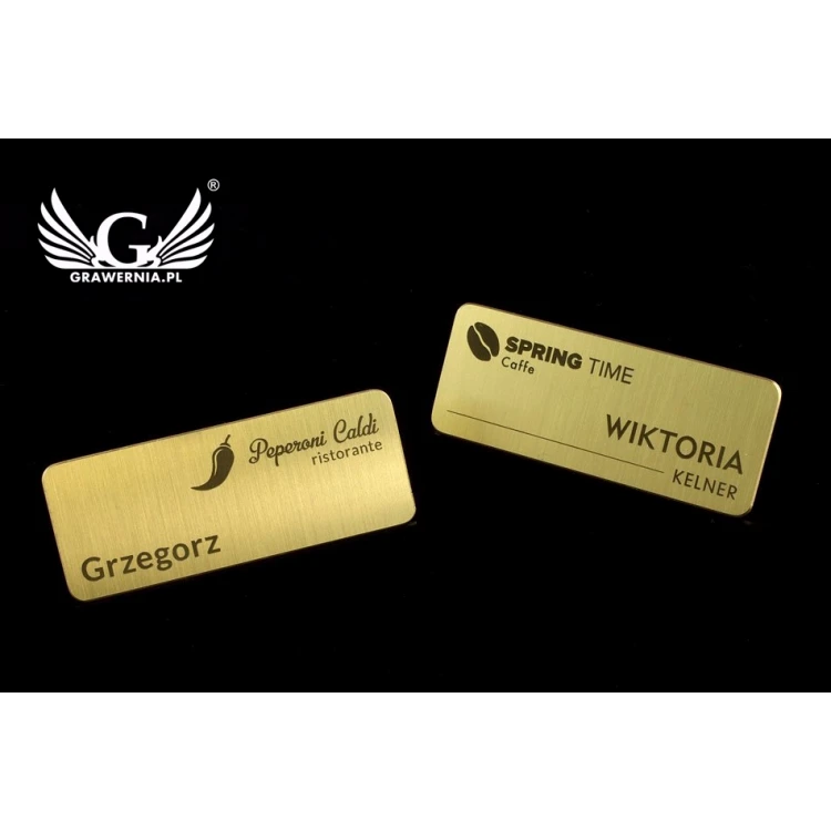 Ekskluzywny identyfikator dla pracownika - 66x26mm - ID042 - mosiądz 