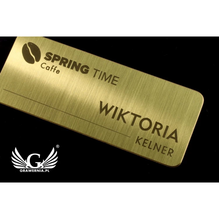 Ekskluzywny identyfikator dla pracownika - 66x26mm - ID042 - mosiądz 
