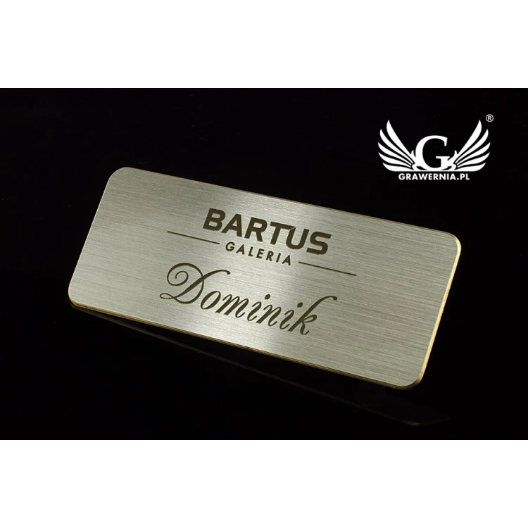 Ekskluzywny identyfikator dla pracownika - 66x26mm - ID043 - mosiądz srebrzony