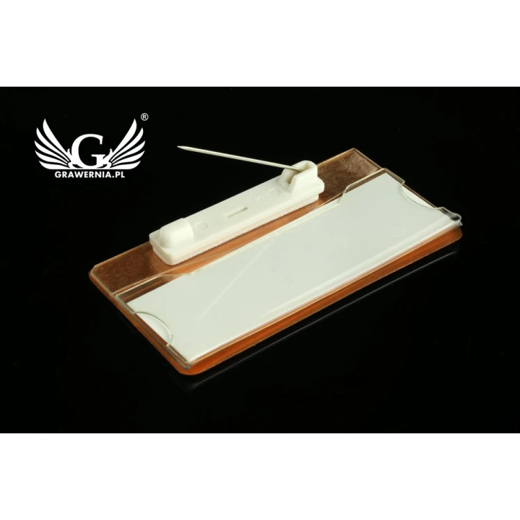 Ekskluzywny identyfikator z okienkiem - 68x36mm - ID044 - miedź
