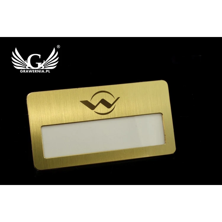Ekskluzywny identyfikator z okienkiem - 68x36mm - ID045 - mosiądz 