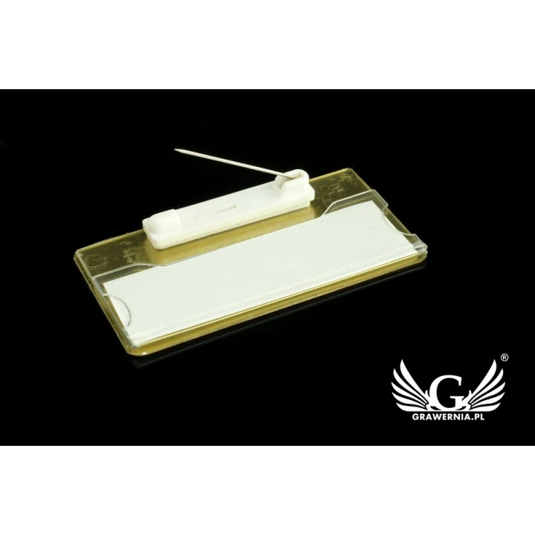 Ekskluzywny identyfikator z okienkiem - 68x36mm - ID045 - mosiądz 