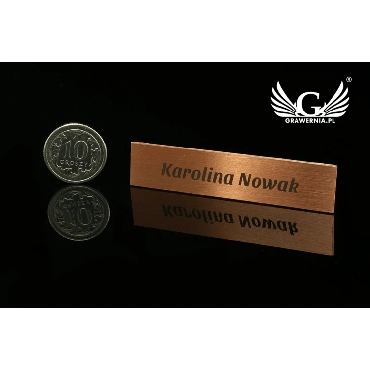 Ekskluzywny identyfikator dla pracownika - 54x11mm - ID035 - miedź