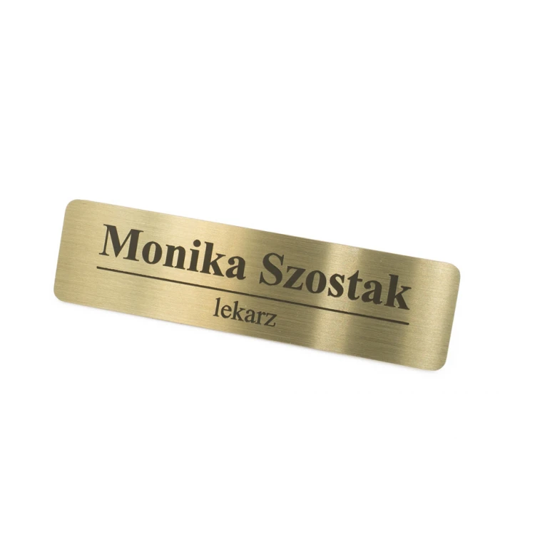 Ekskluzywny identyfikator dla pracownika - 64x17mm - ID039 - mosiądz 