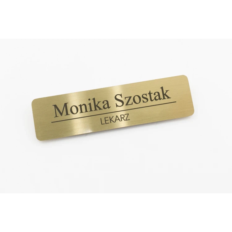 Ekskluzywny identyfikator dla pracownika - 64x17mm - ID039 - mosiądz 